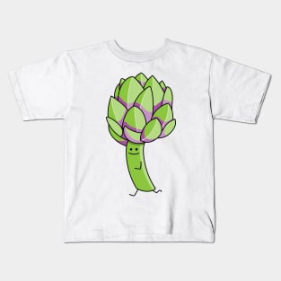 Funny artichoke is running Kids T-Shirt